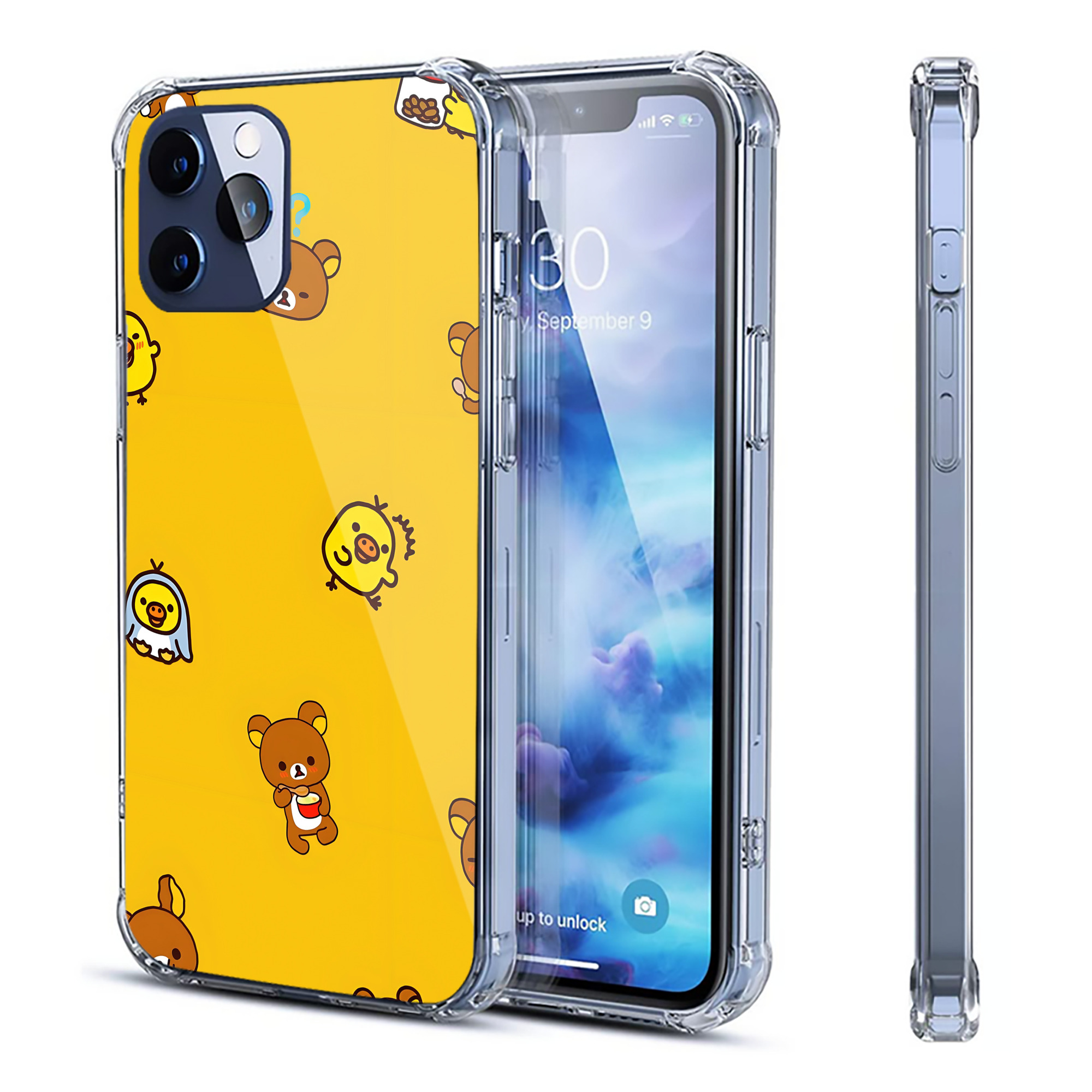 （画像用） リラックマ リラックマ キイロイトリ Rilakkuma Korilakkuma Kiiroitori 【iPhone 12シリーズ対応】透明スマホケース（クリアソフトケース）